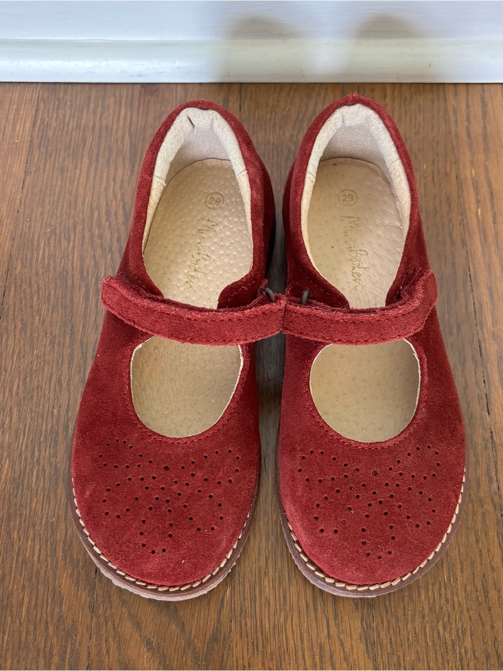 Mini Boden Girls Burgundy Suede Mary Janes